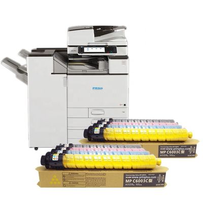 Cartucho de tóner de Ricoh para MPC4503 MPC5503 MPC6003 de la serie Aficio negro amarillo ciano colores magenta y 18 meses incluidos